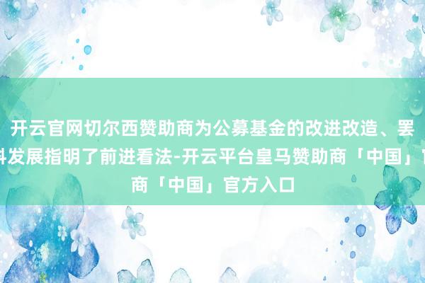 开云官网切尔西赞助商为公募基金的改进改造、罢了高质料发展指明了前进看法-开云平台皇马赞助商「中国」官方入口