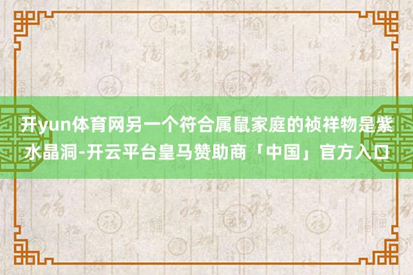 开yun体育网另一个符合属鼠家庭的祯祥物是紫水晶洞-开云平台皇马赞助商「中国」官方入口