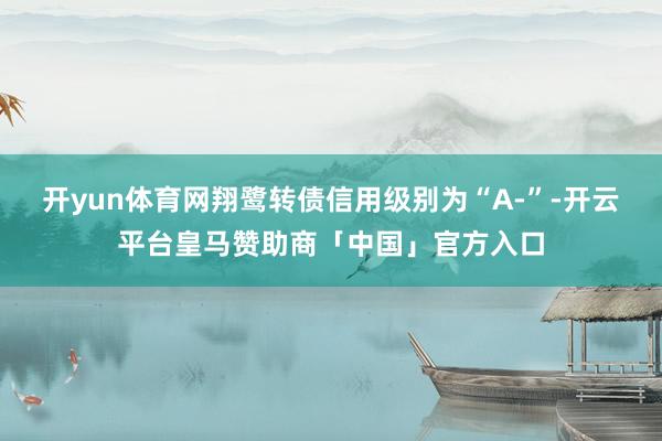 开yun体育网翔鹭转债信用级别为“A-”-开云平台皇马赞助商「中国」官方入口