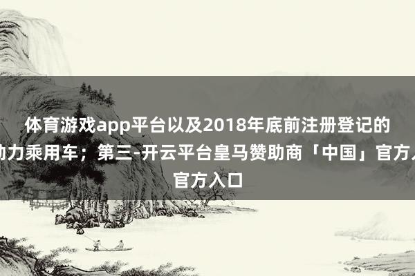 体育游戏app平台以及2018年底前注册登记的新动力乘用车；第三-开云平台皇马赞助商「中国」官方入口